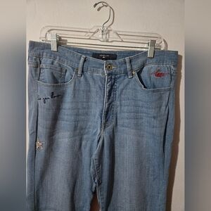 Tommy Hilfiger Tribeca Star Love You More Straight Jeans Womens Size 12 Y2K